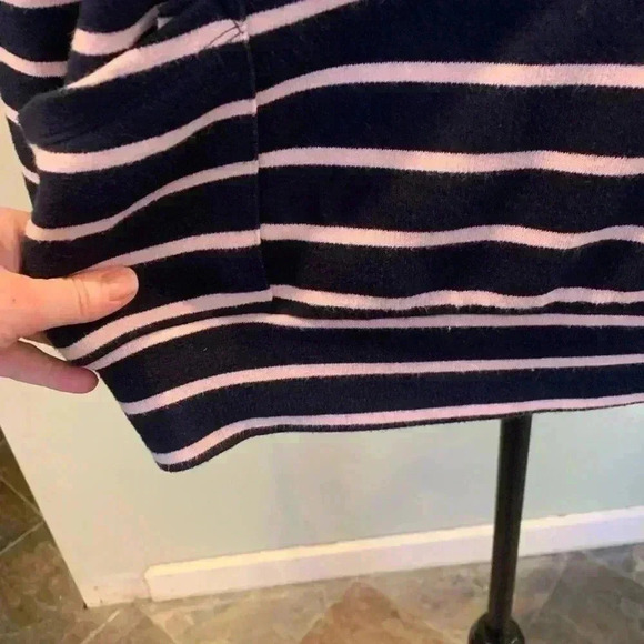 Jane and Delancey Navy Blue and Pink Striped Pullover Sweatshirt Women’s Large - Picture 5 of 8